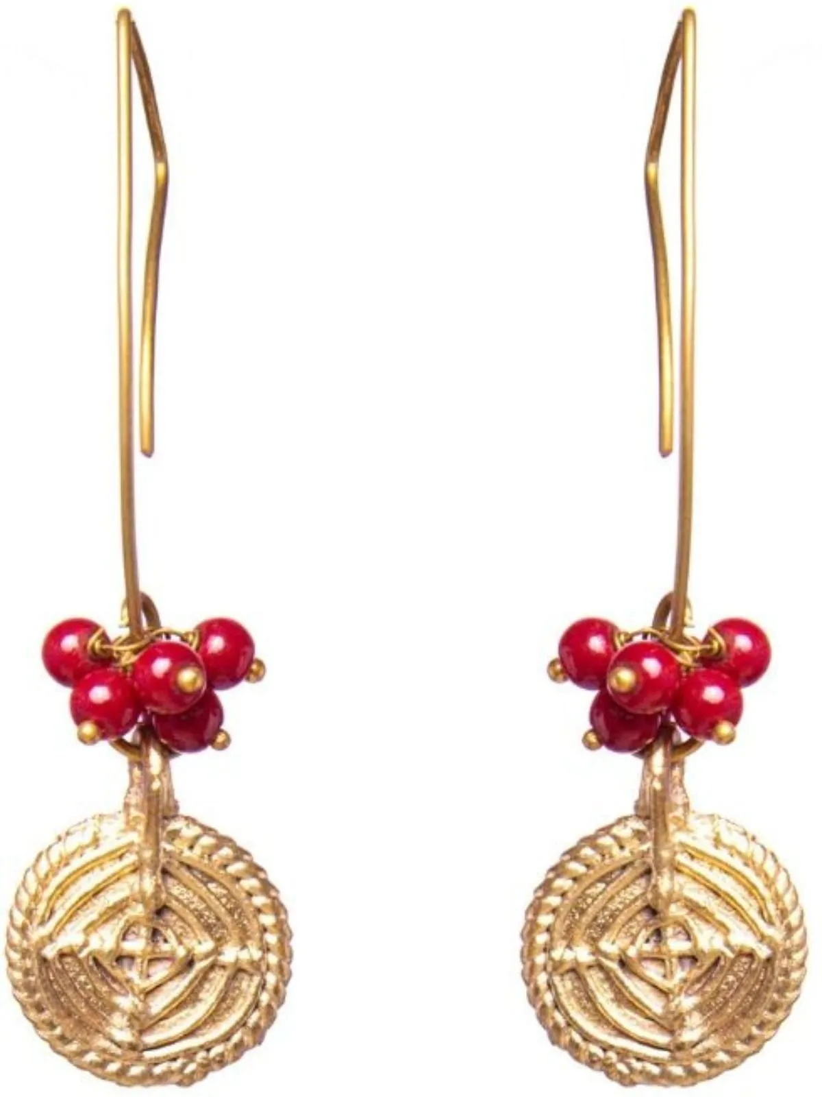 Circular Dangle Earrings Gold