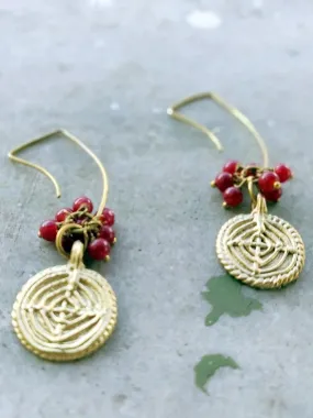 Circular Dangle Earrings Gold