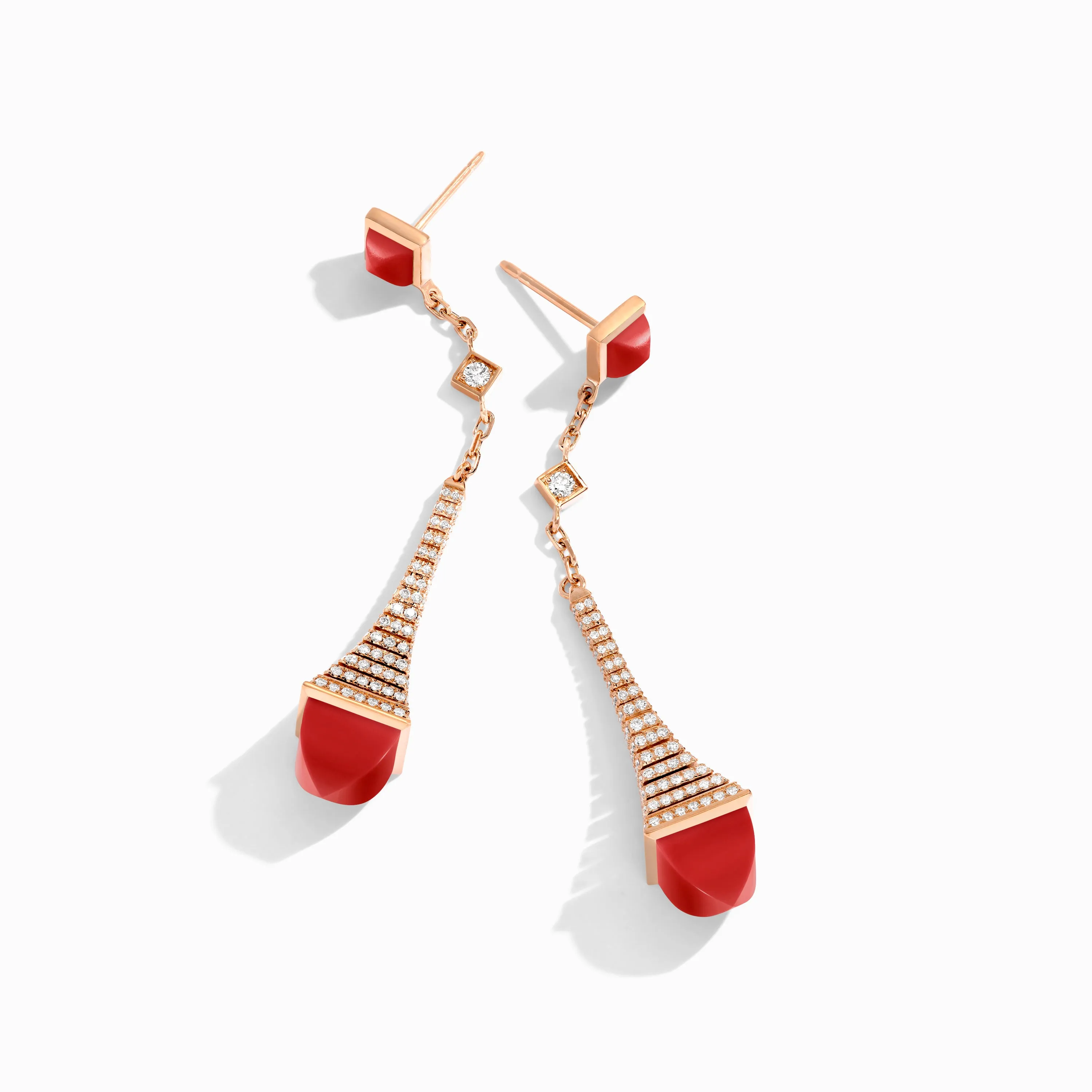Cleo Rev Diamond Long Drop Earrings