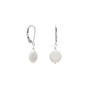 Cultured Freshwater Coin Pearl Earrings