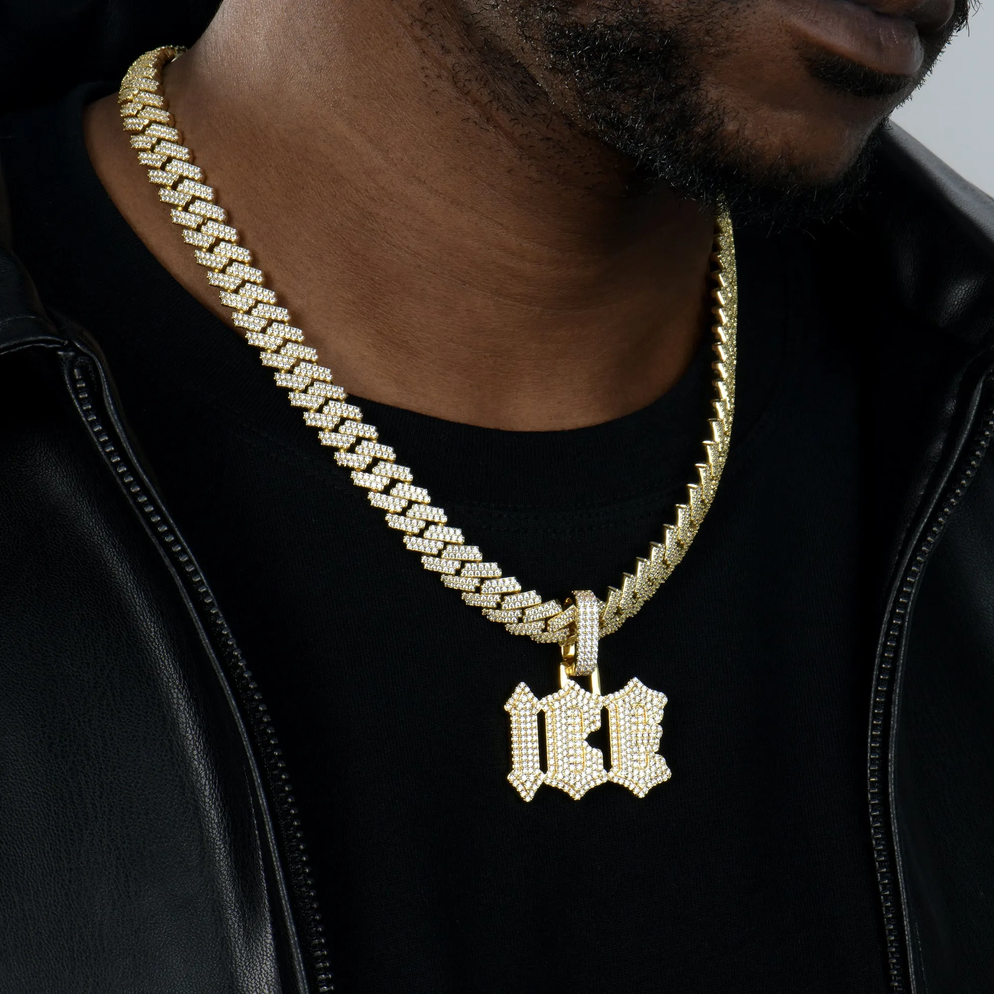 Custom Double Layers Gothic Font Pendant