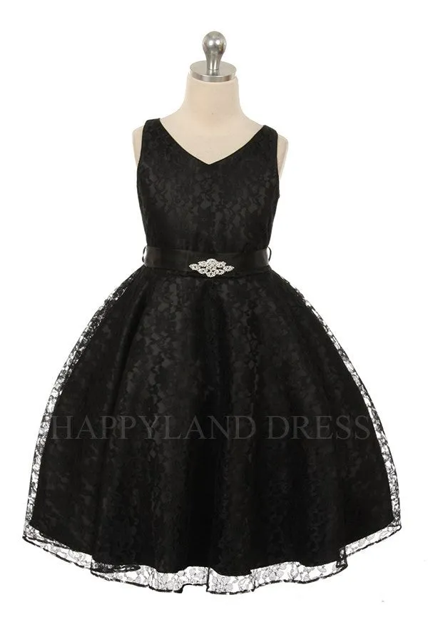 D742 White  V Neck Lace Dress