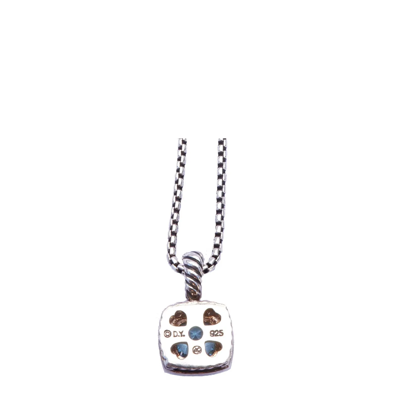 DAVID YURMAN BLUE TOPAZ & DIAMOND ALBION PENDANT NECKLACE