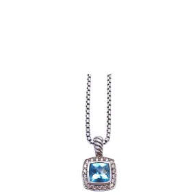 DAVID YURMAN BLUE TOPAZ & DIAMOND ALBION PENDANT NECKLACE