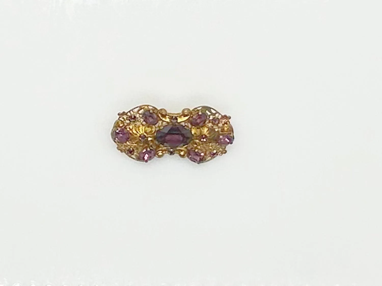 Dazzling 1930s Czech Purple Glass Brooch
