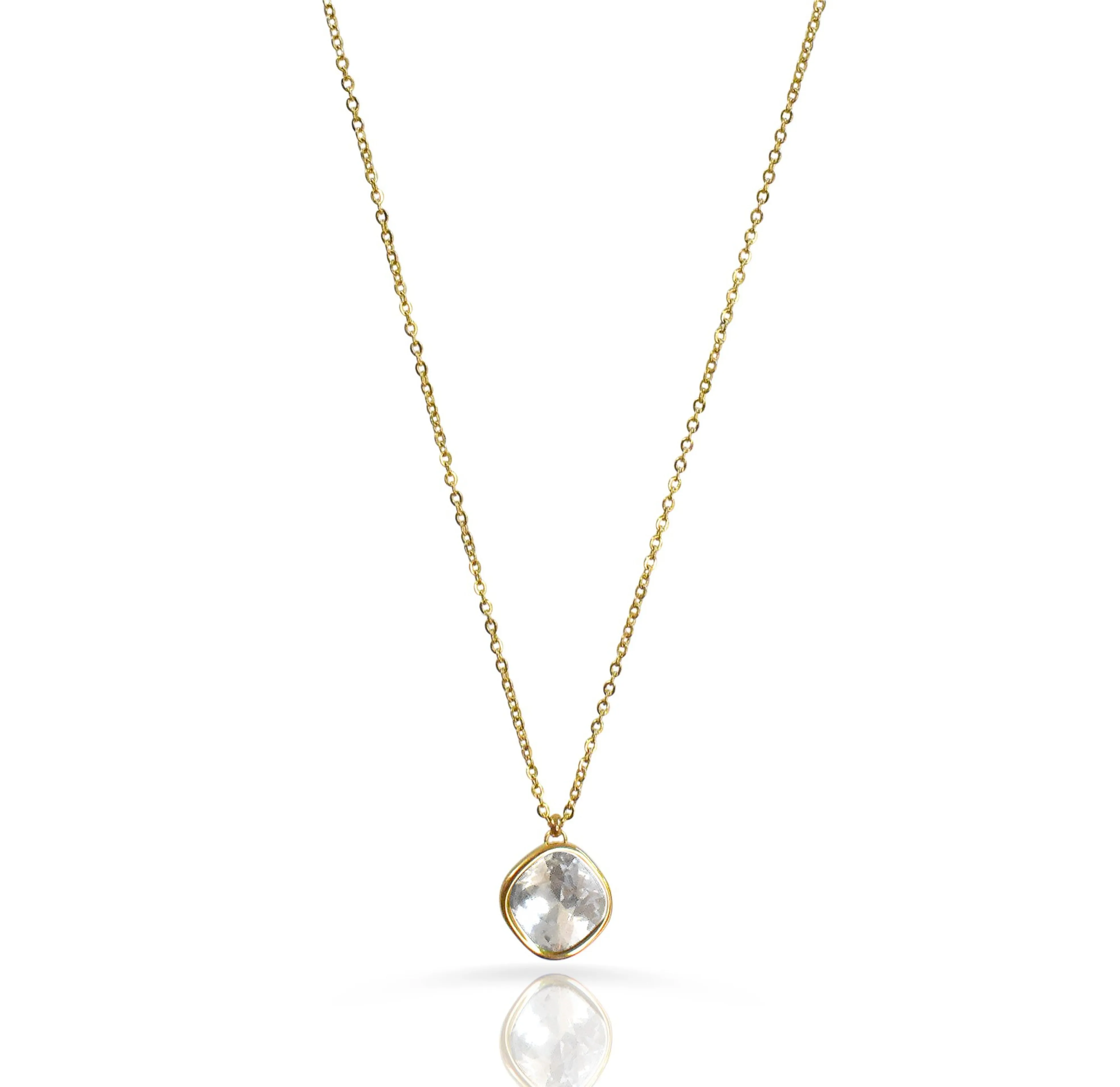 DESIREE WHITE TOPAZ BIRTHSTONE PENDANT - APRIL