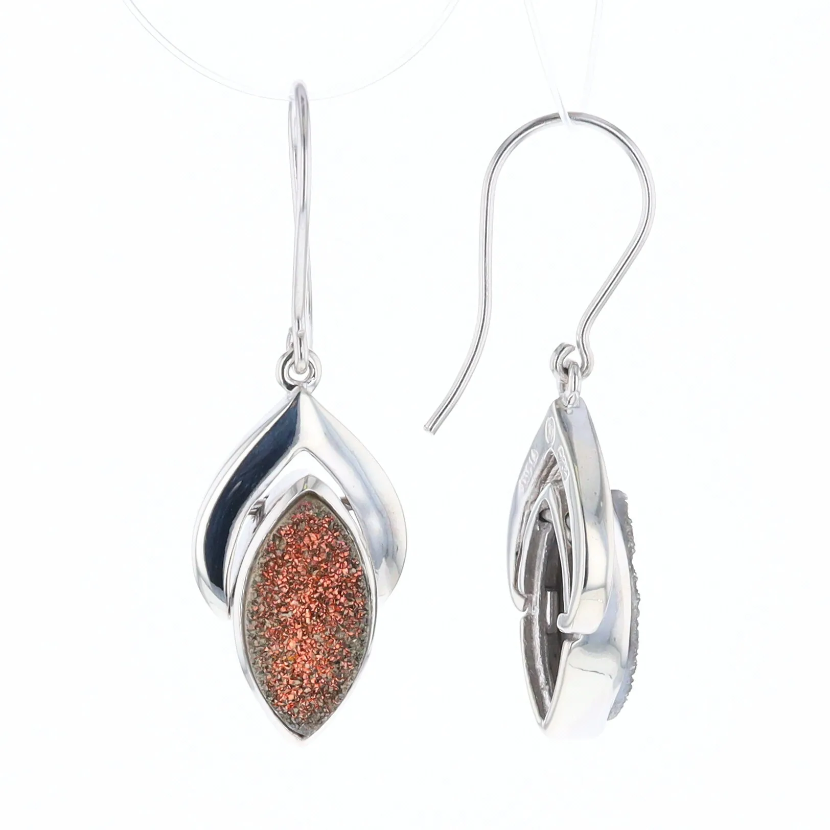 Druzy Quartz Sterling Silver Dangle Earrings