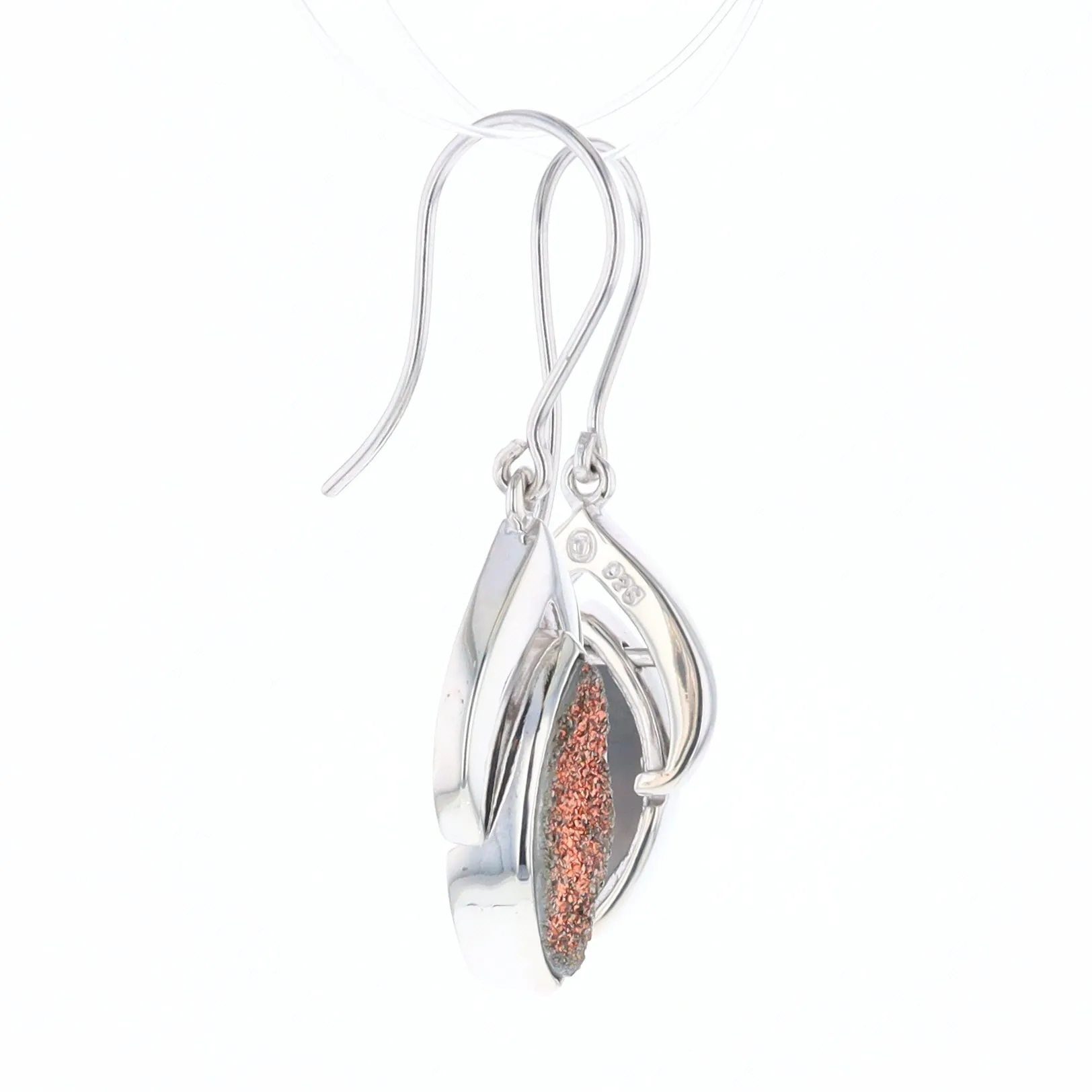 Druzy Quartz Sterling Silver Dangle Earrings