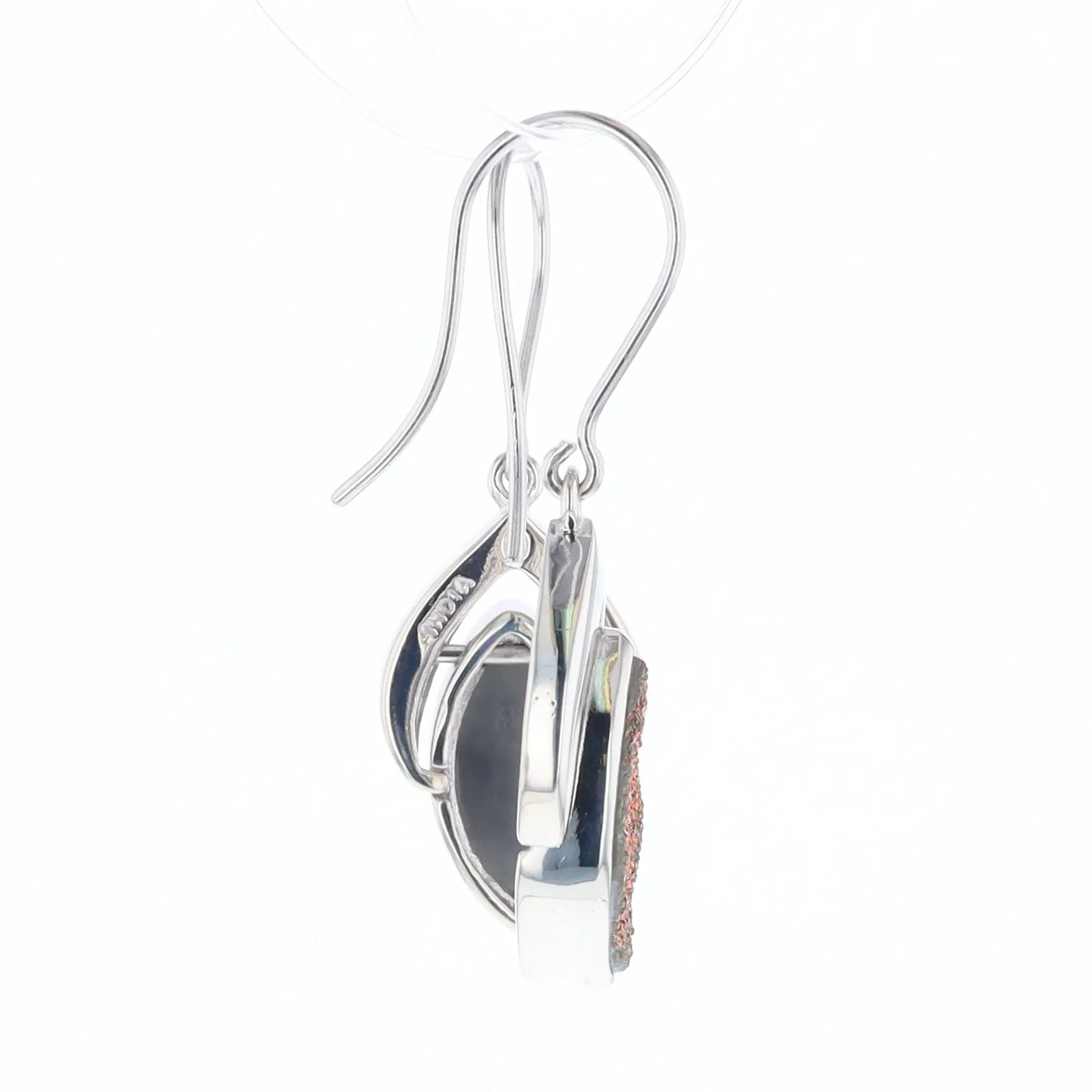Druzy Quartz Sterling Silver Dangle Earrings