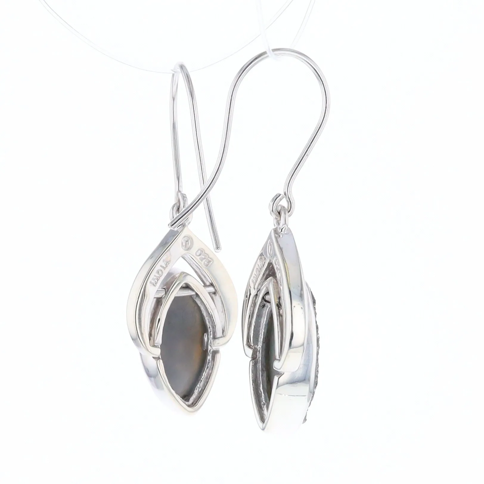Druzy Quartz Sterling Silver Dangle Earrings