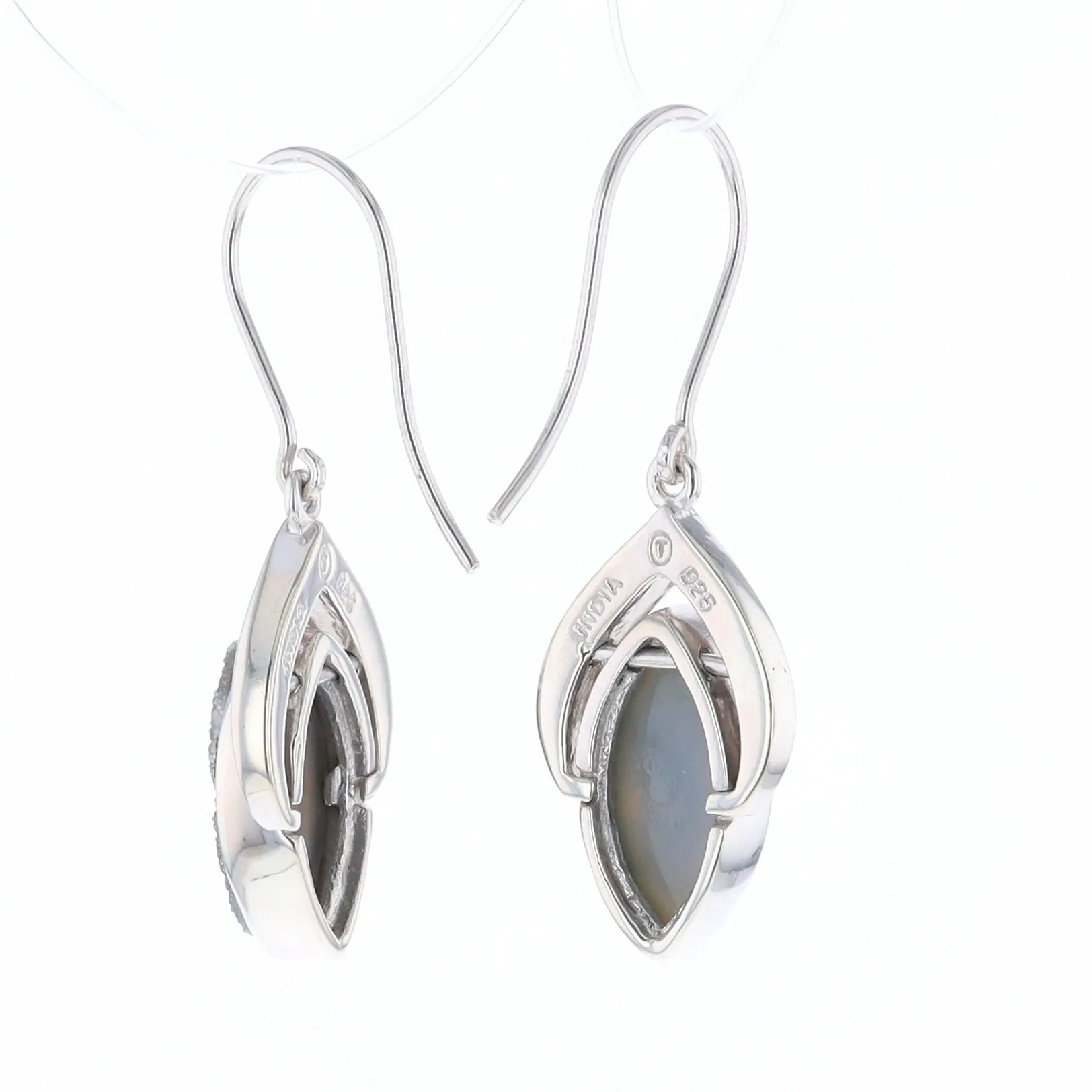 Druzy Quartz Sterling Silver Dangle Earrings
