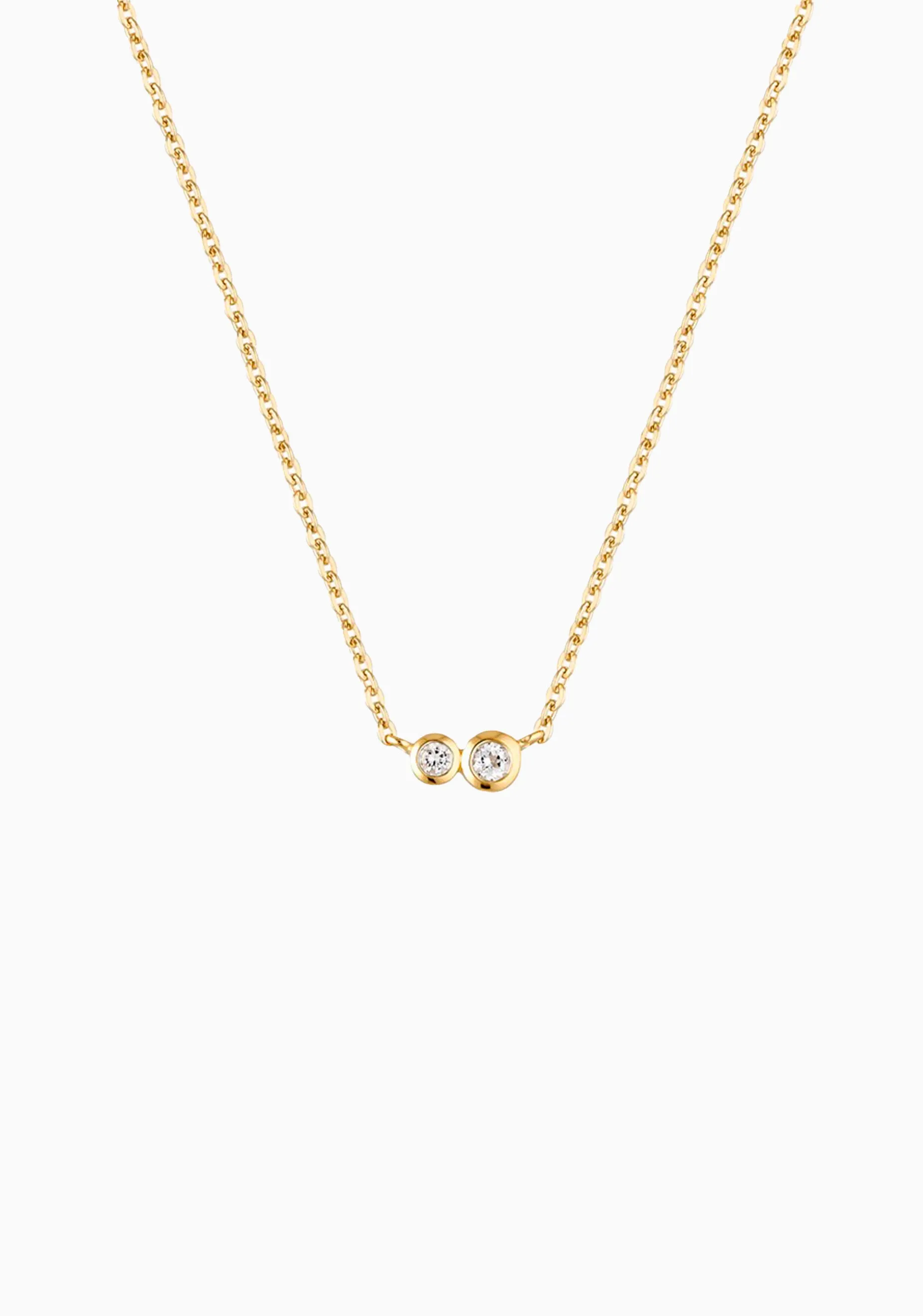 Duo Necklace_Gold White Topaz