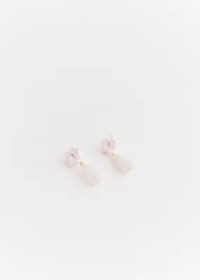 E01 Earrings With Rose Quartz Beads
