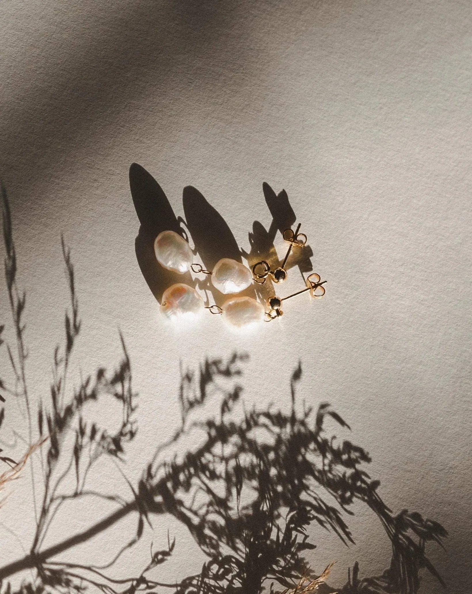 Elisse Double Pearl Drop Studs