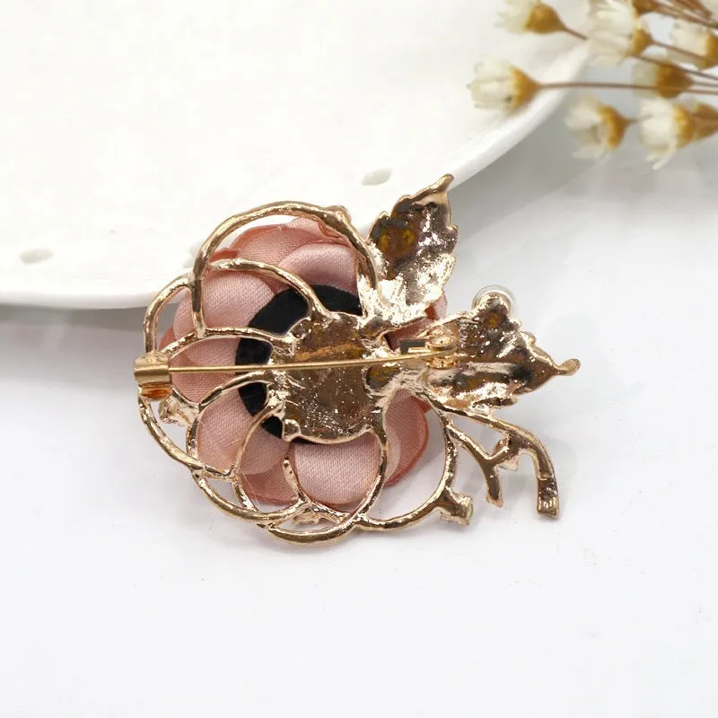 Fabric Roses Flower Brooch Fashion