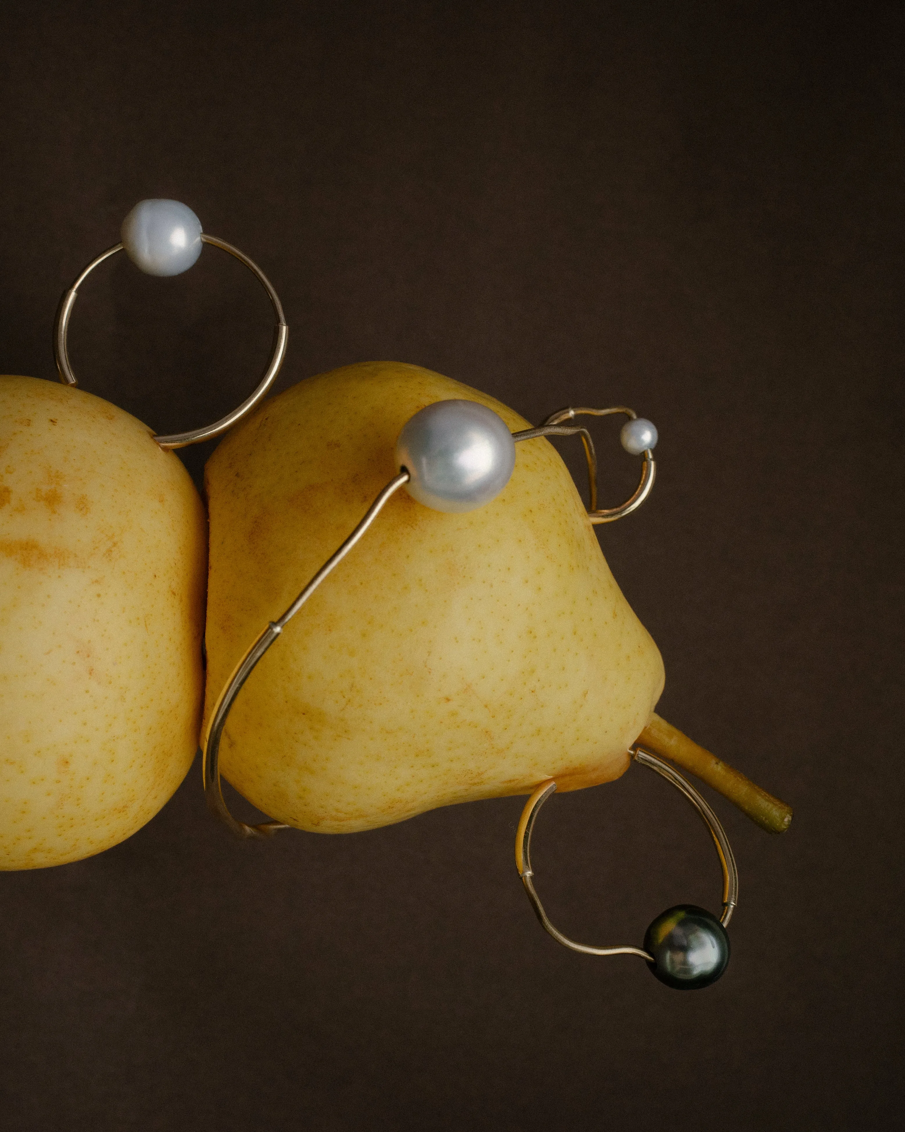 Forest Sculpted Single Earring  -Tahitian pearl