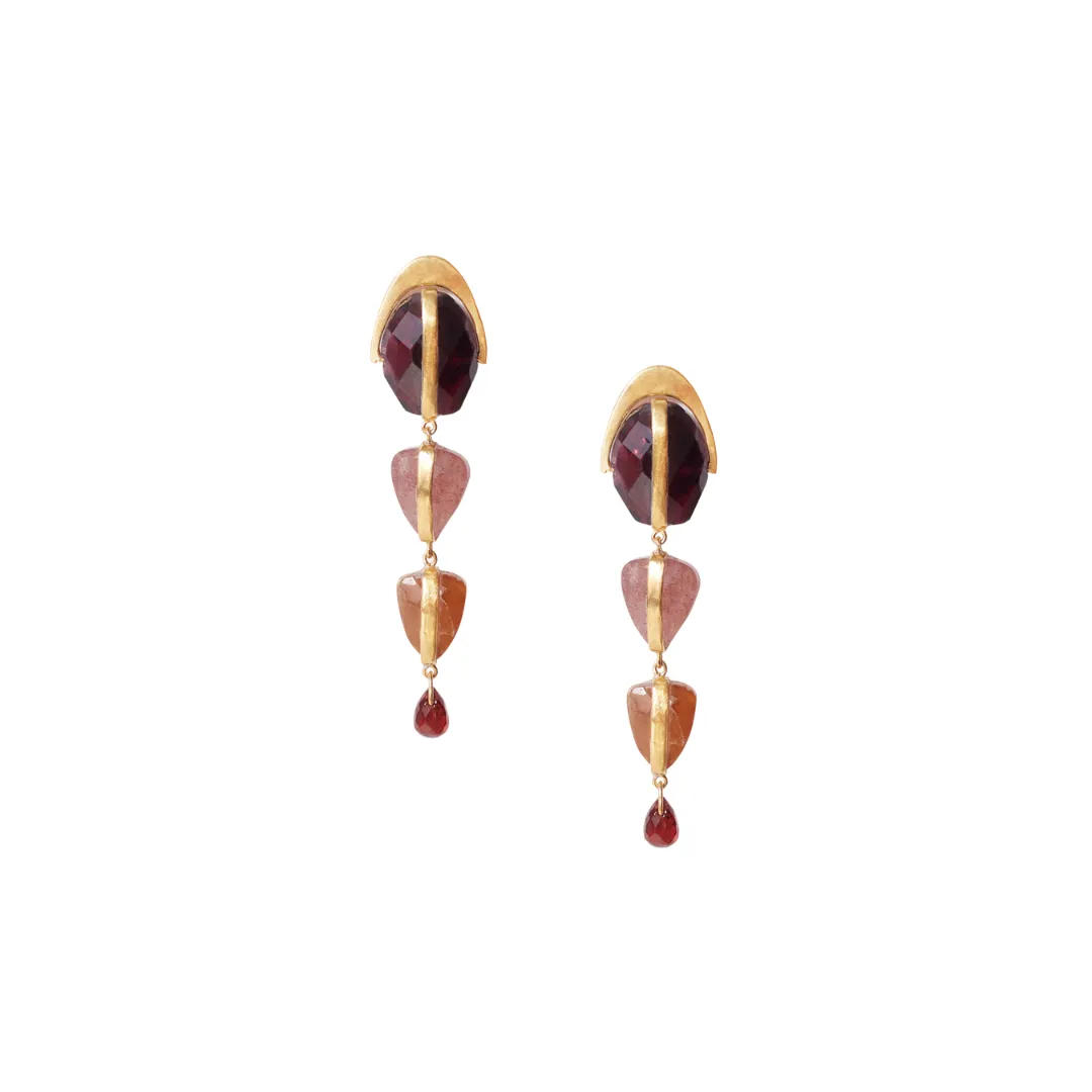 Garnet Mix Rise Earrings