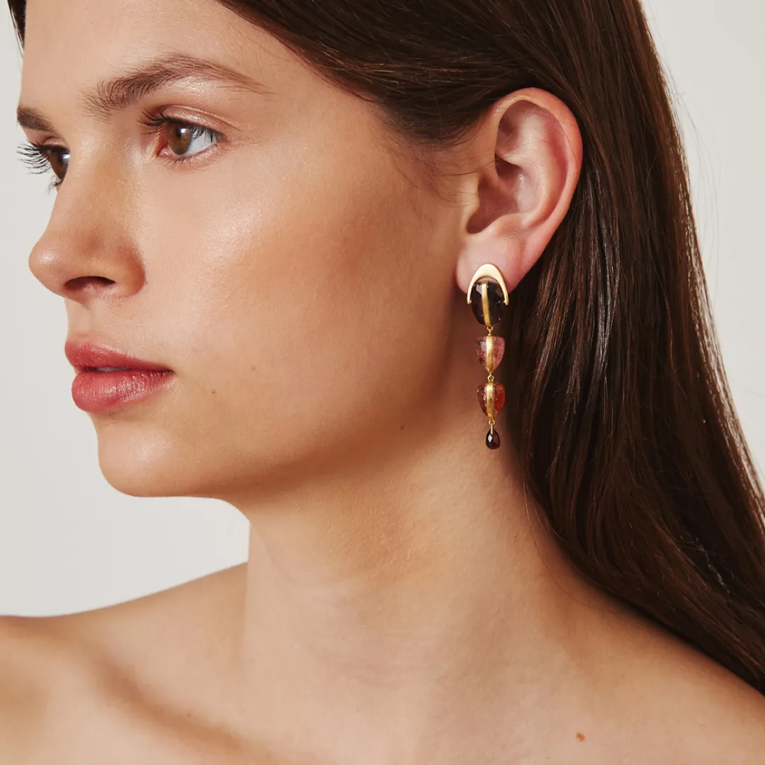Garnet Mix Rise Earrings