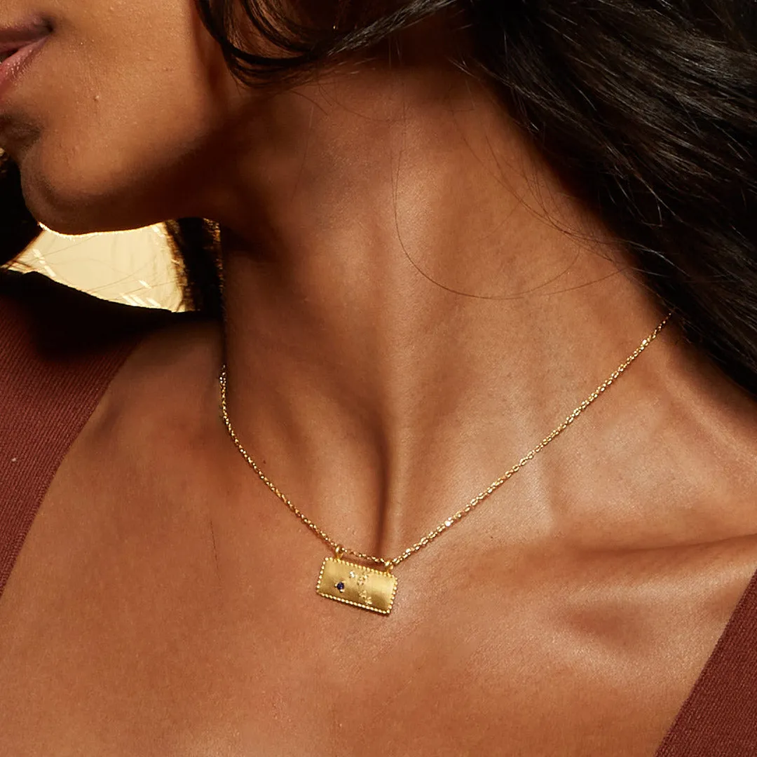 Gemini Zodiac Constellation Tablet Necklace