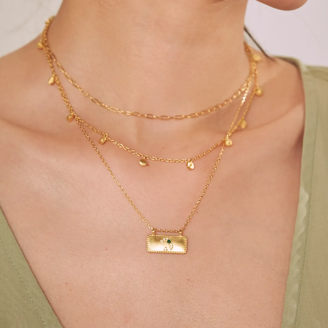 Gemini Zodiac Constellation Tablet Necklace