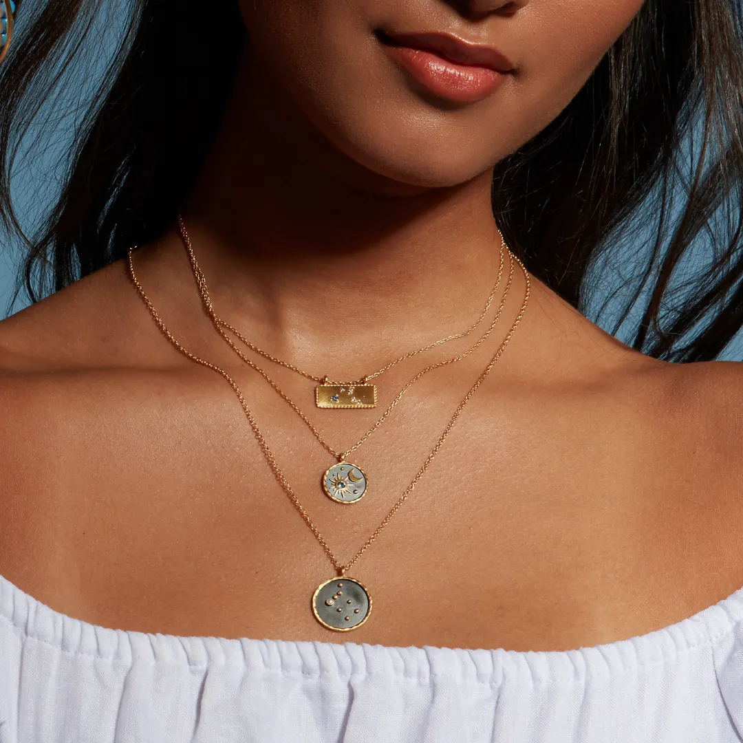 Gemini Zodiac Constellation Tablet Necklace