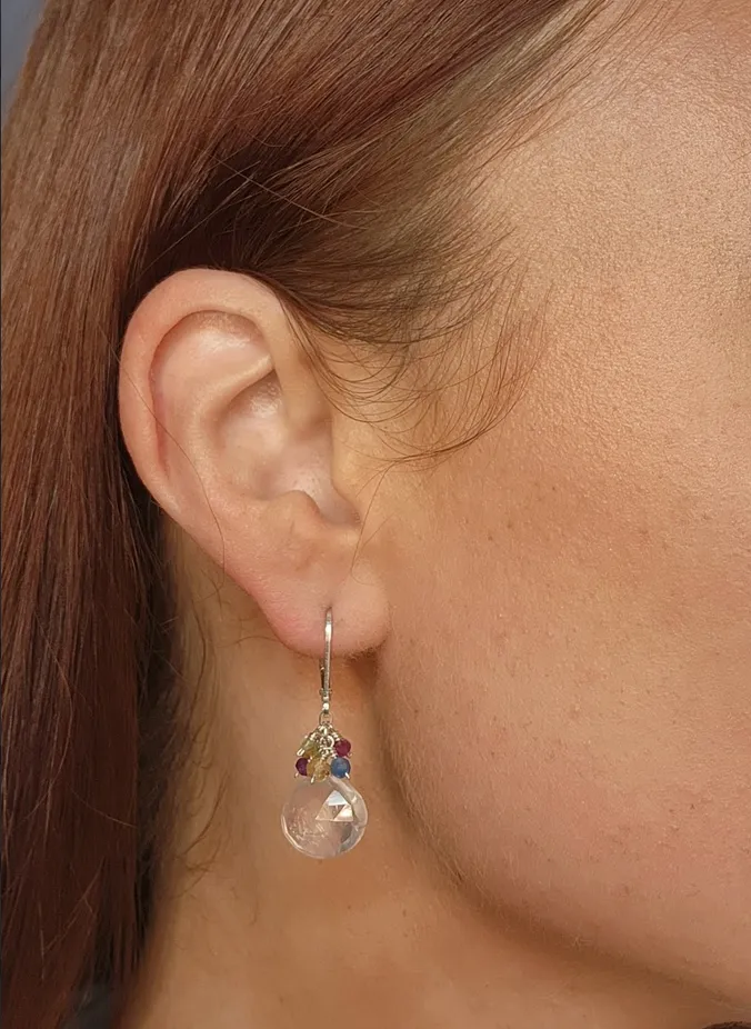 Gemstone Bouquet Drop Earrings
