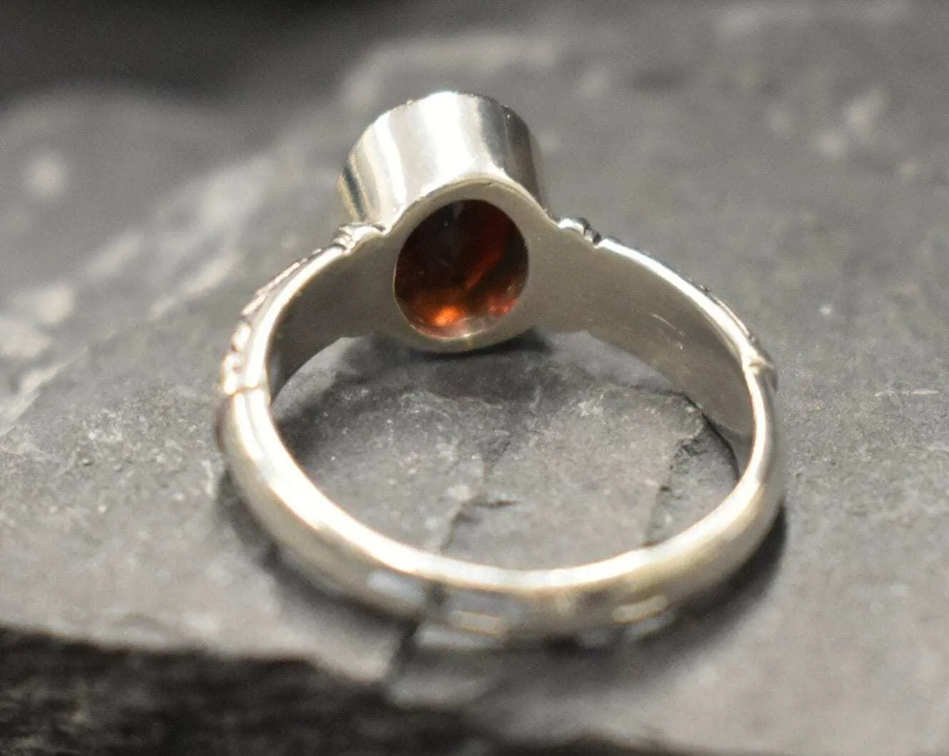 Genuine Garnet Ring - Red Tribal Ring - January Birthstone Ring