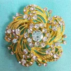 Gold Diamond Brooch