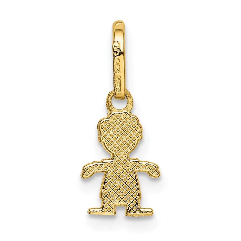 Gold Polished Little Boy Pendant Necklace - Model K5806