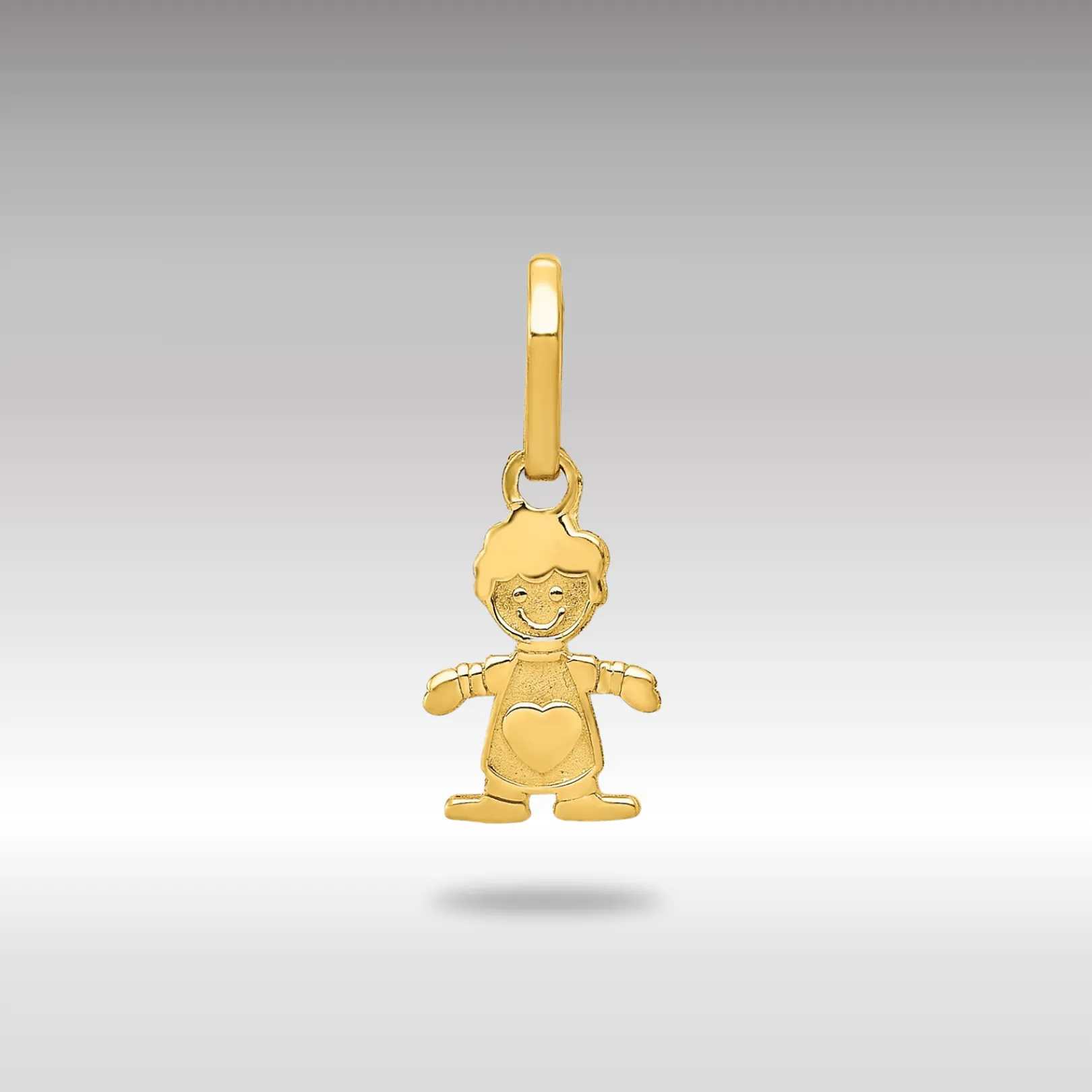 Gold Polished Little Boy Pendant Necklace - Model K5806