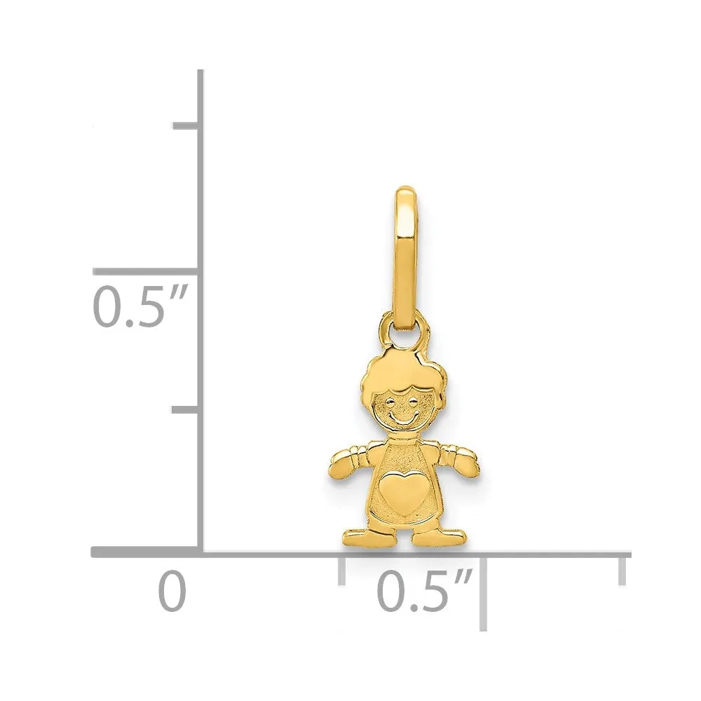 Gold Polished Little Boy Pendant Necklace - Model K5806