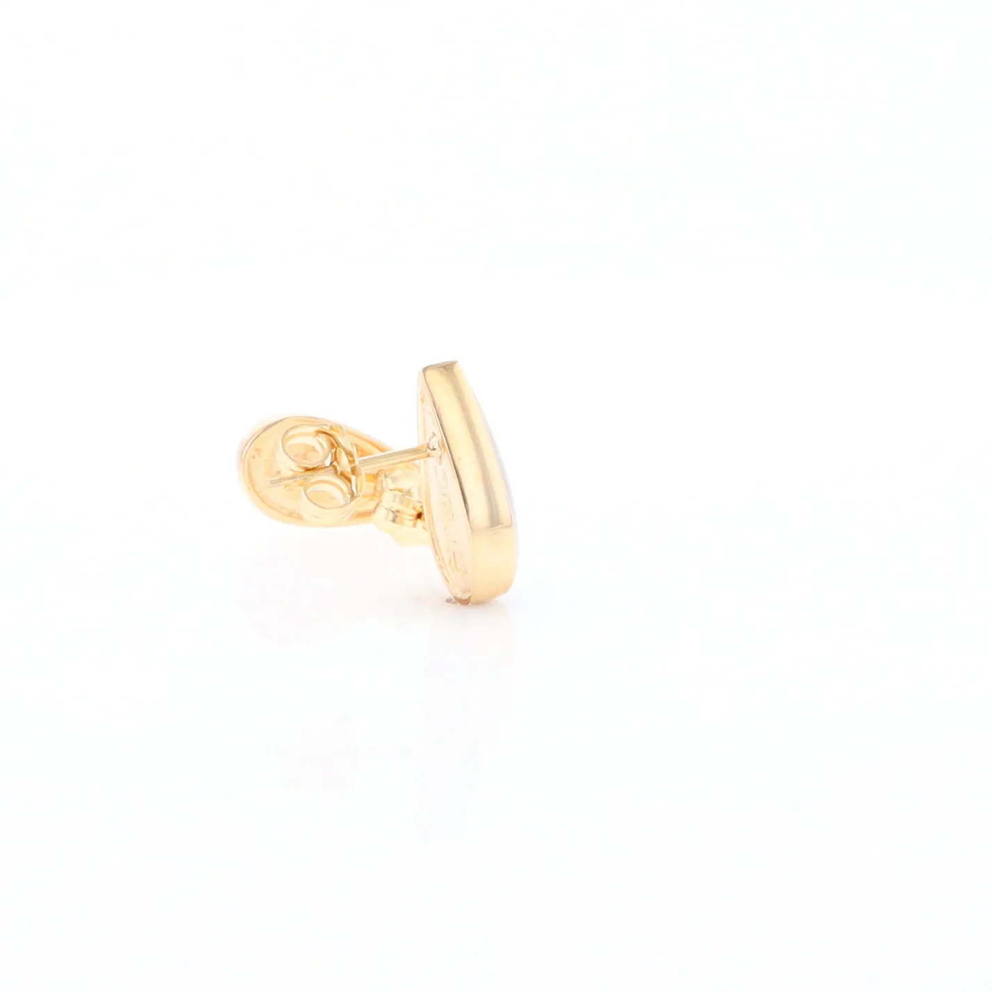 Gold Quartz Earrings Tear Drop Inlaid Studs
