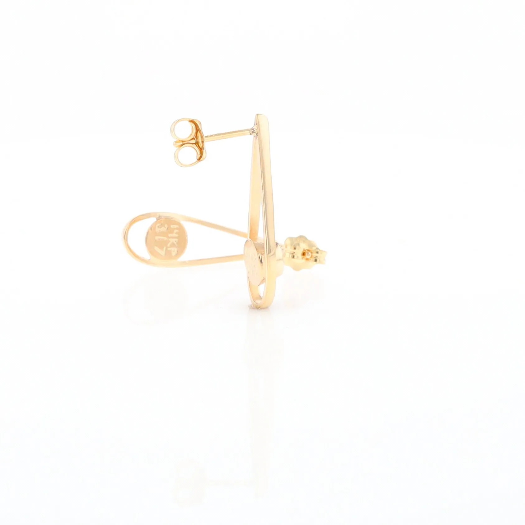 Gold Quartz Round Inlaid Teardrop Earrings - G2