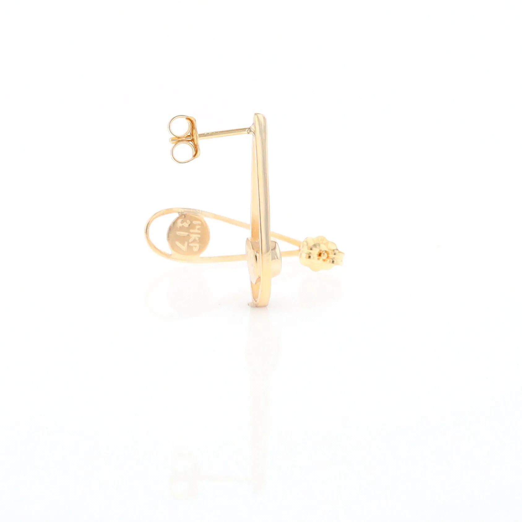 Gold Quartz Round Inlaid Teardrop Earrings - G2