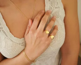 Gold Wrap Heart Pinky Ring