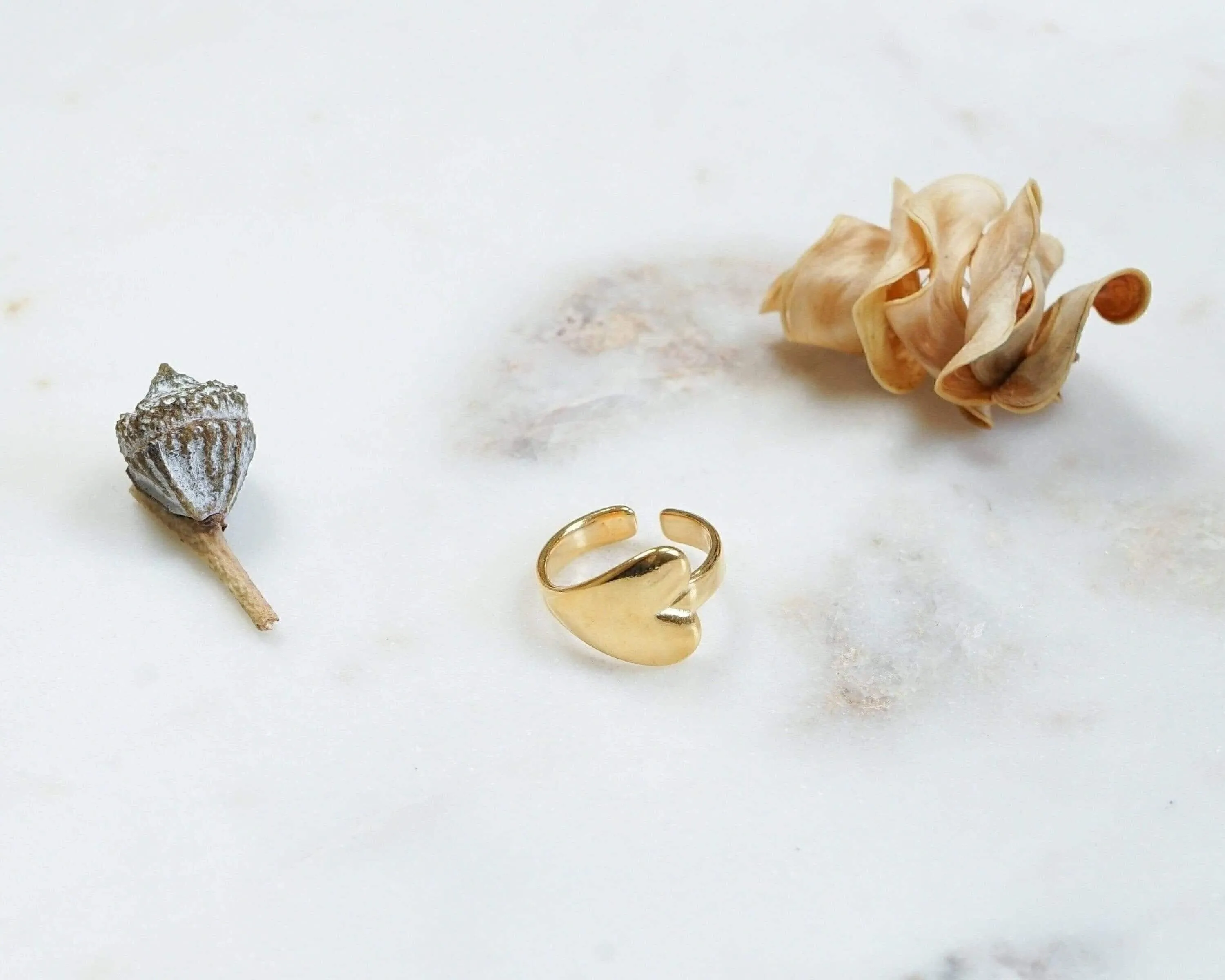 Gold Wrap Heart Pinky Ring