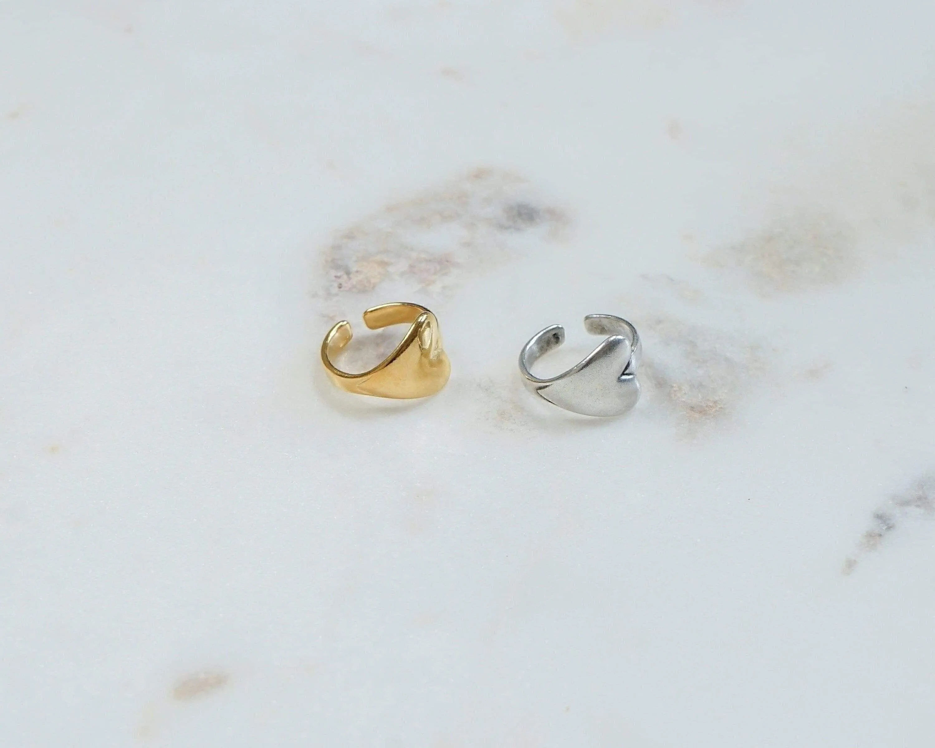 Gold Wrap Heart Pinky Ring