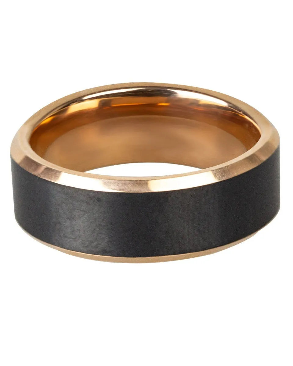 GOLDEN EDGE TUNGSTEN RING