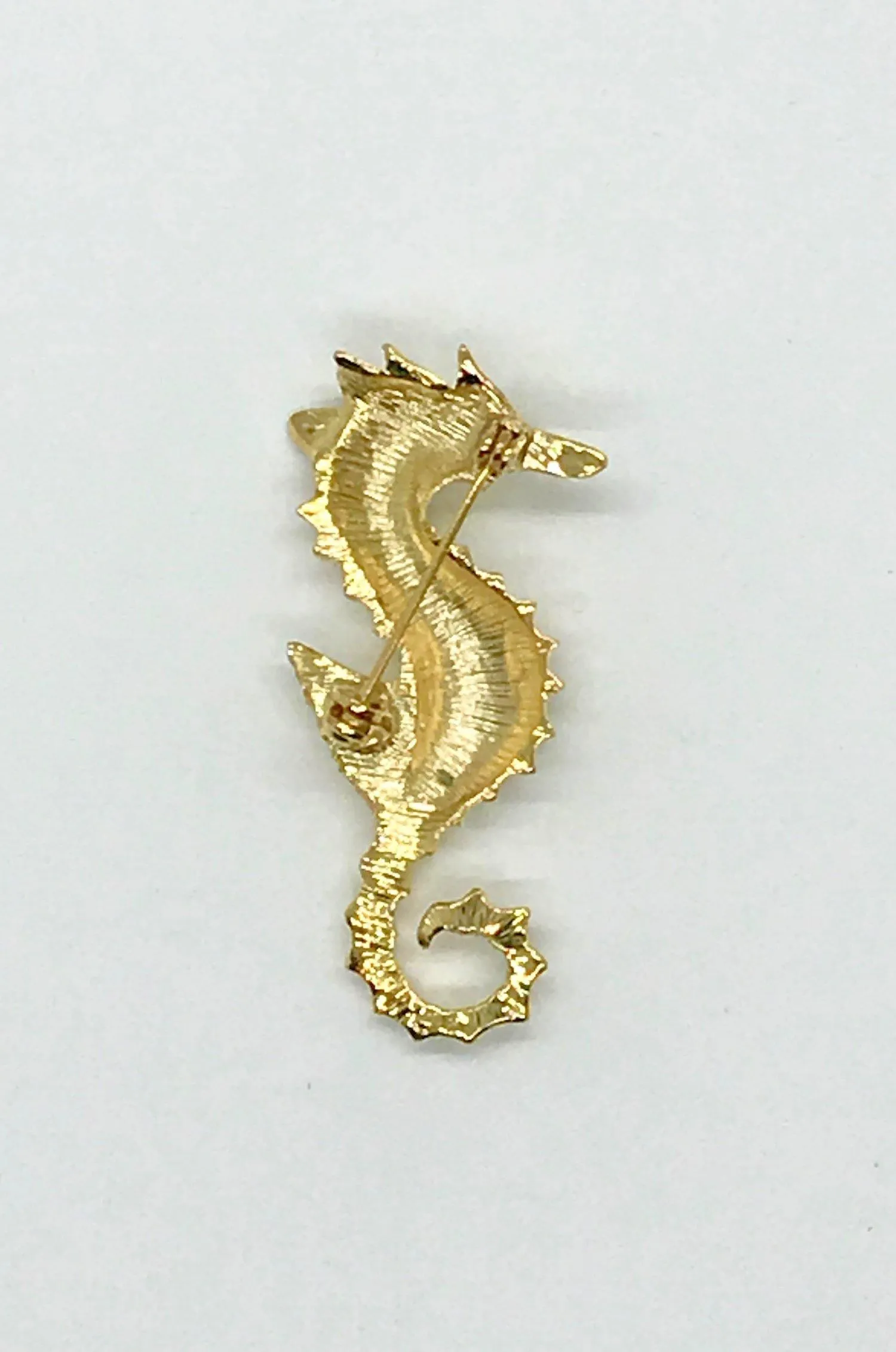 Golden Seahorse Brooch