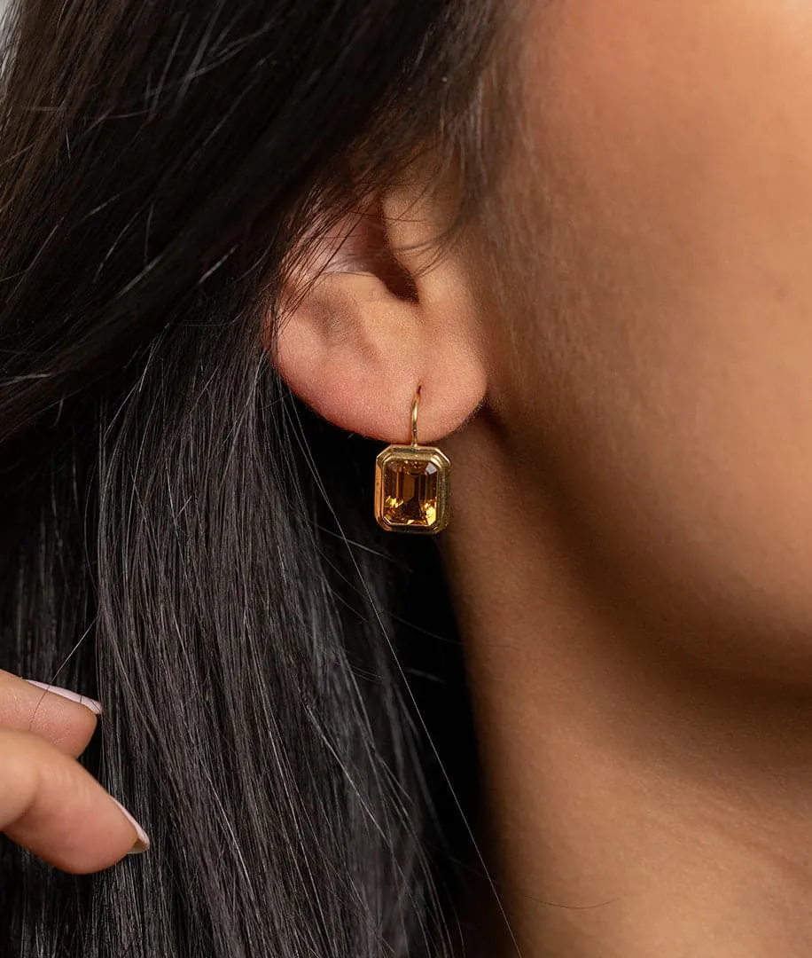 Goshwara Emerald-Cut Gemstone Dangle Earrings