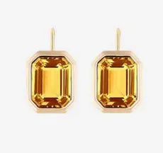 Goshwara Emerald-Cut Gemstone Dangle Earrings