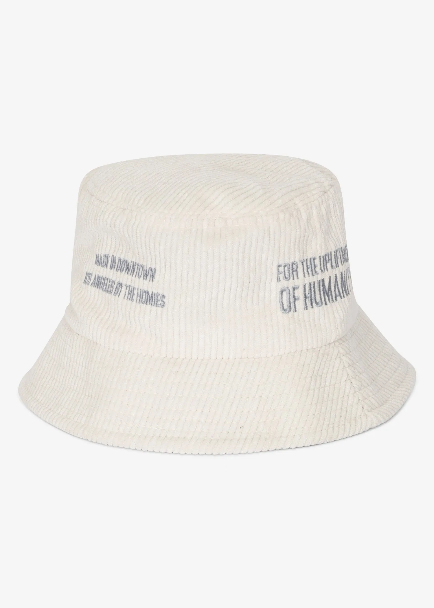GRATITUDE CORDUROY BUCKET HAT OFF WHITE