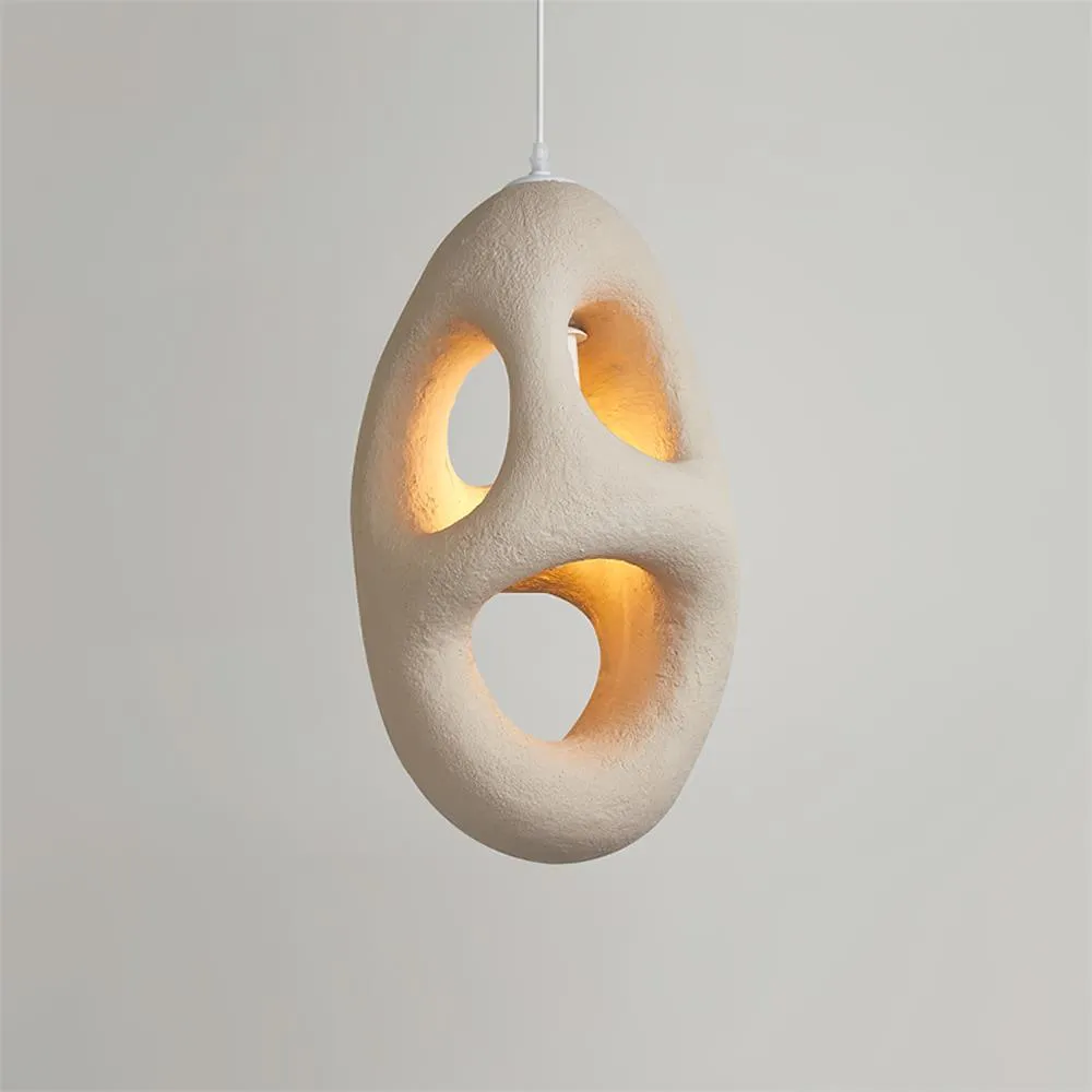 Hand-Built White Pendant Lamp