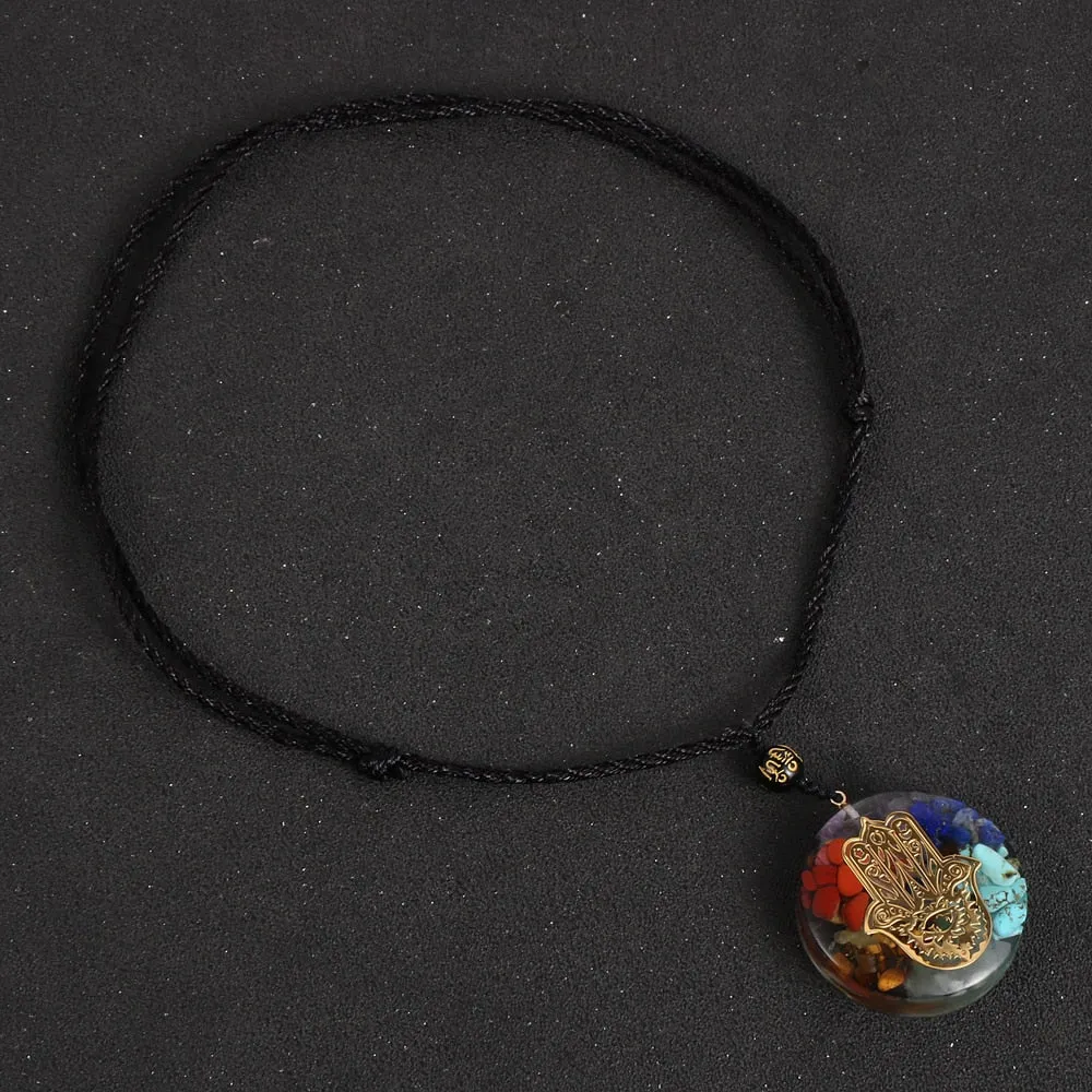Hand Orange Healing Reiki Orgonite Pendant