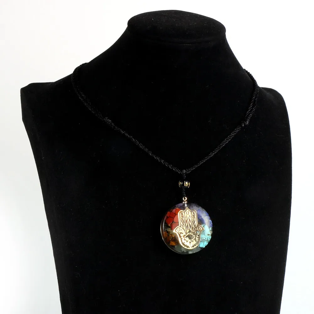 Hand Orange Healing Reiki Orgonite Pendant