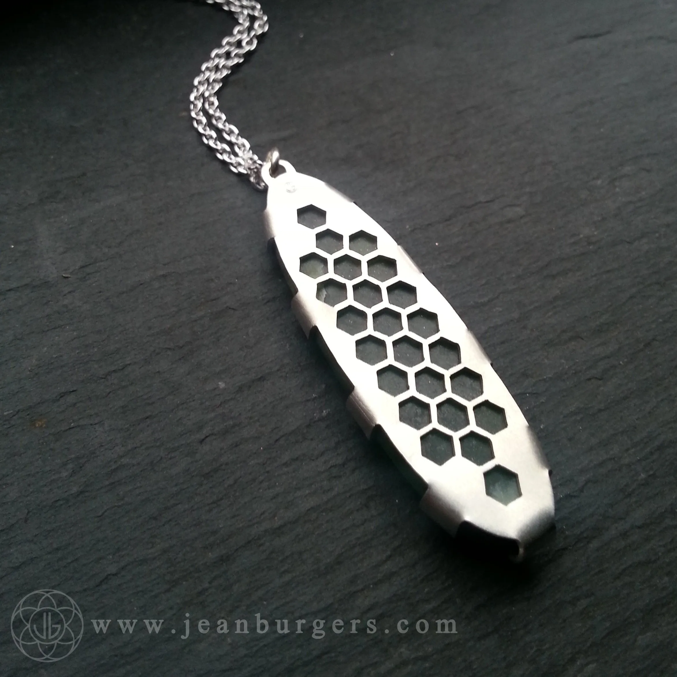 Handcut Pounamu Honeycomb Pendant