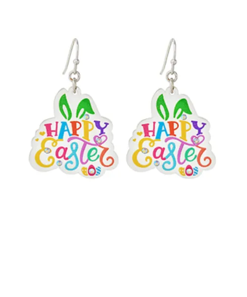 Happy Easter Acrylic Earrings