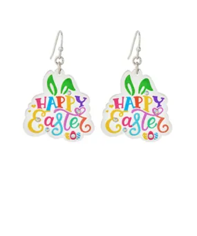 Happy Easter Acrylic Earrings