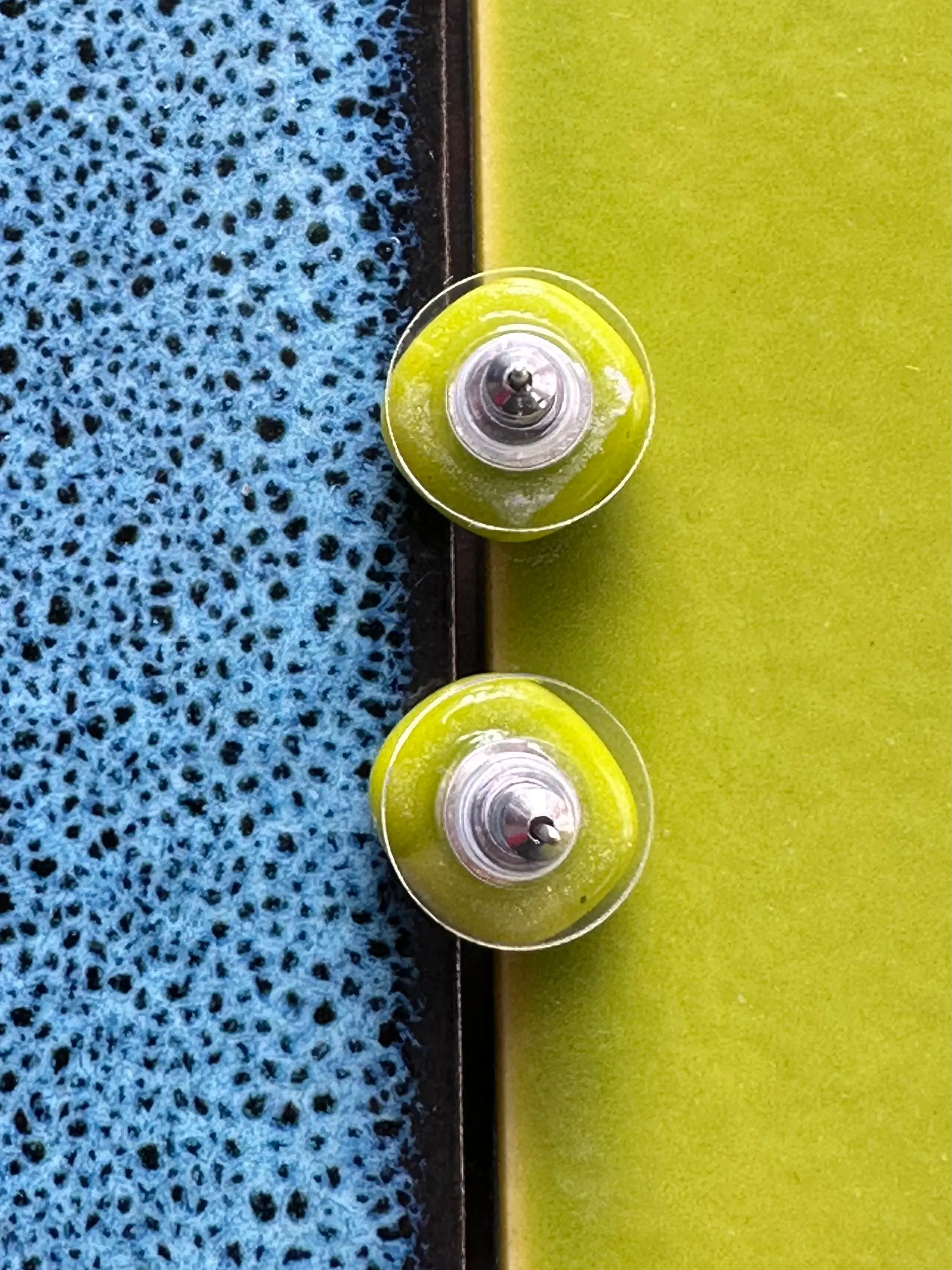 Hexagon Fused Glass Studs