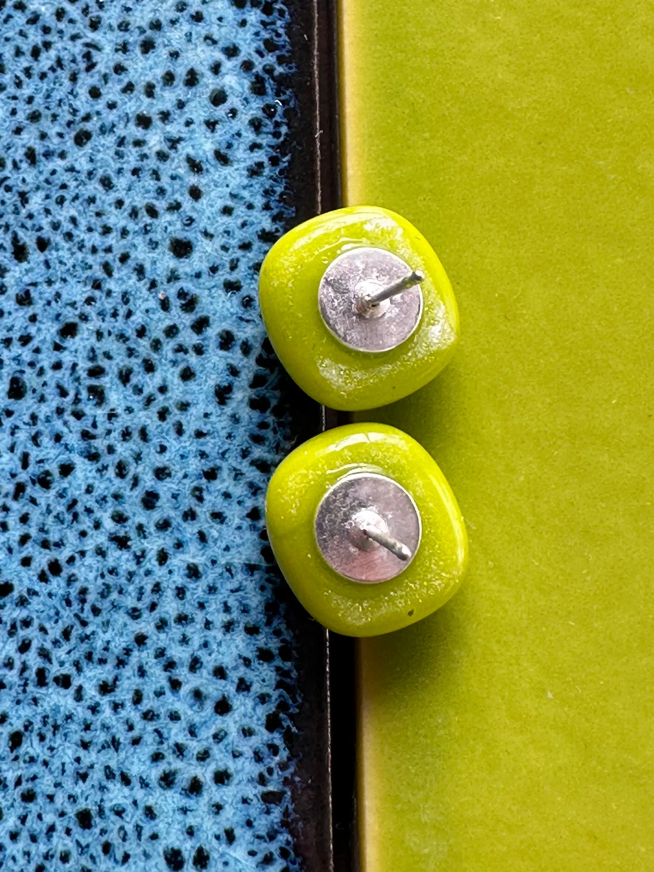 Hexagon Fused Glass Studs